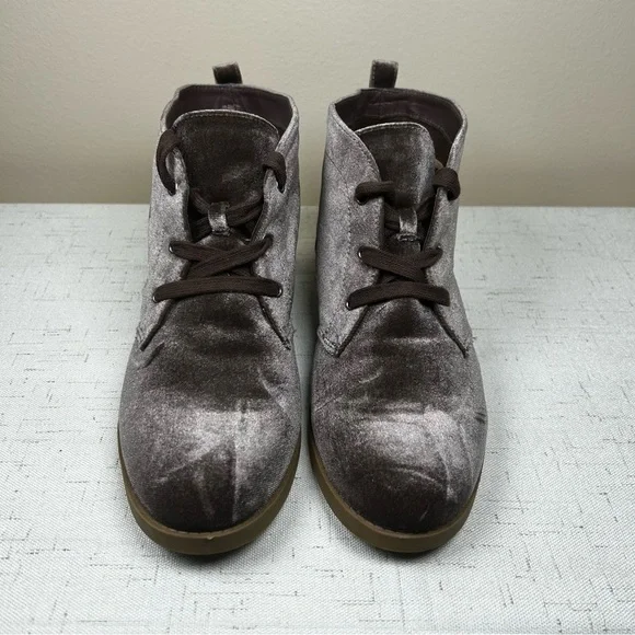 Indigo Rd Boots Womens 8.5 M Alabama Velvet Ankle Booties Lace Up Flats Brown - Picture 3 of 7